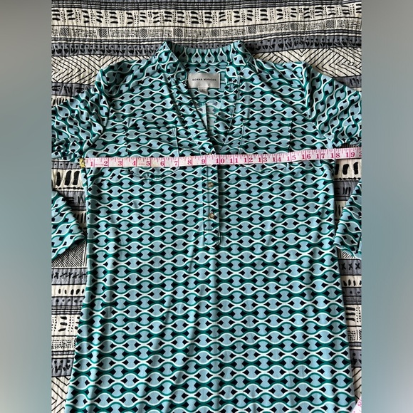 Donna Morgan Womens Blue Boho Patterned Long Sleeve Euro Summer Midi Dress 4 - Picture 9 of 13